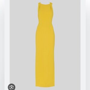 Whistles London Yellow Tie Back Maxi Dress Gown US 0 / EU 32/ UK 4